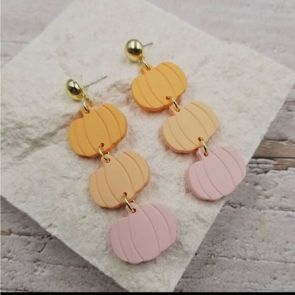 Halloween Pumpkin Dangle Earrings NEW - Picture 1 of 1